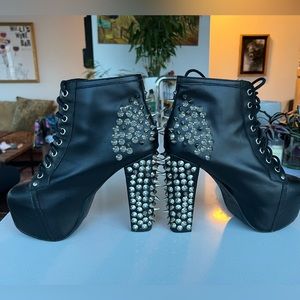 Jeffrey Campbell spiked Lita platform boots 7.5